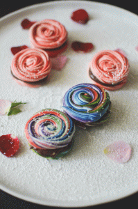Pride rainbow meringue cookies